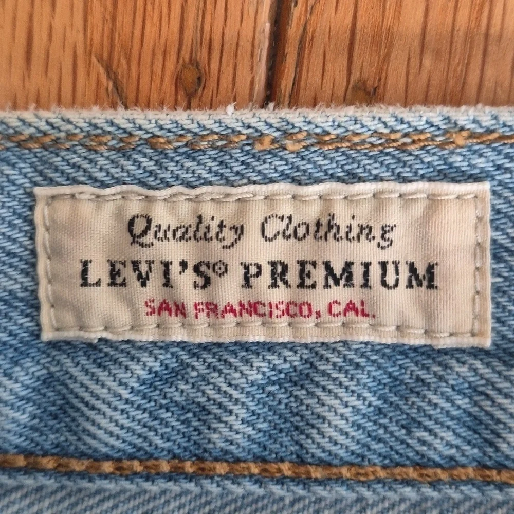 LEVI'S 501 Light Blue Denim '93 Cut-Off Jean Shorts Sz  38 Button Fly